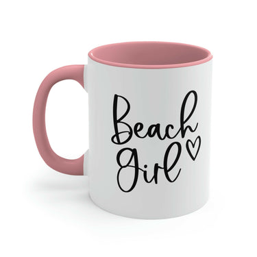 Beach Girl Ceramic Coffee Mug, 5 Colors Mugs New England Trading Co Pink